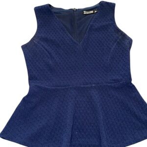 🔴 New York & Co Blue Peplum Top Size Small